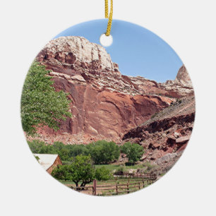 Ornement Rond En Céramique Fruita, parc national de récif de capitol, Utah,
