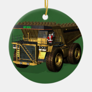Ornement Rond En Céramique Funny Santa Claus Géant Chauffeur de camion de po