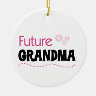 Ornement Rond En Céramique Futurs cadeaux de grand-maman