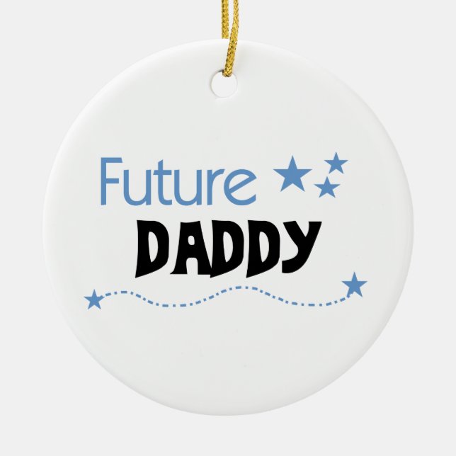 Ornement Rond En Céramique Futurs cadeaux de papa (Devant)