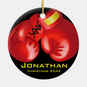 Ornement Rond En Céramique Gants de boxe personnalisés