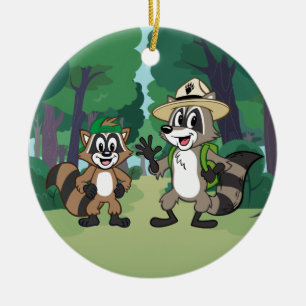 Ornement Rond En Céramique Garde forestière Rick et Ricky de Rick   de garde