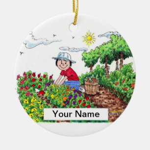 Ornement Rond En Céramique Gardener - Femme