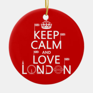 Ornement Rond En Céramique Gardez le calme et aimez Londres