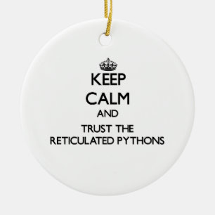 Ornement Rond En Céramique Gardez le calme et faites confiance aux pythons