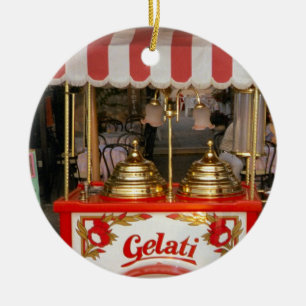Ornement Rond En Céramique Gelati, crème glacée italienne