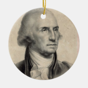 Ornement Rond En Céramique George Washington Portrait