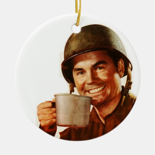 Ornement Rond En Céramique GI Cuppa Joe (Devant)
