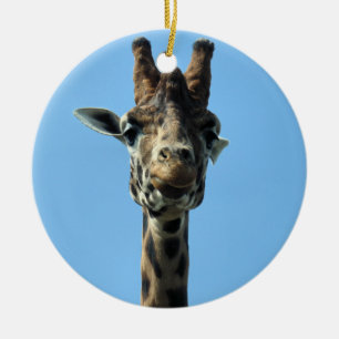 ORNEMENT ROND EN CÉRAMIQUE GIRAFFE