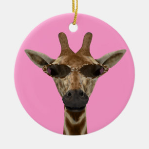 Ornement Rond En Céramique Giraffe Incognito