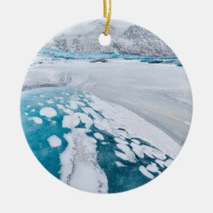 Ornement Rond En Céramique Glace de glacier gelée, Islande