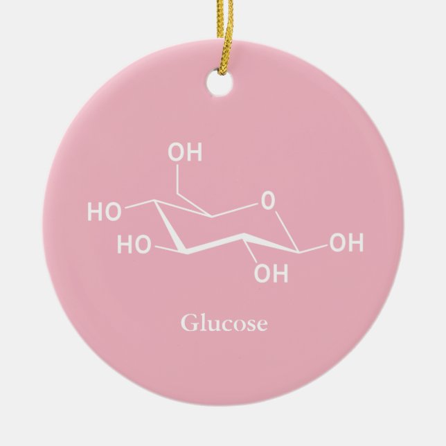 Ornement Rond En Céramique Glucose Cool de chimie du sucre (Devant)