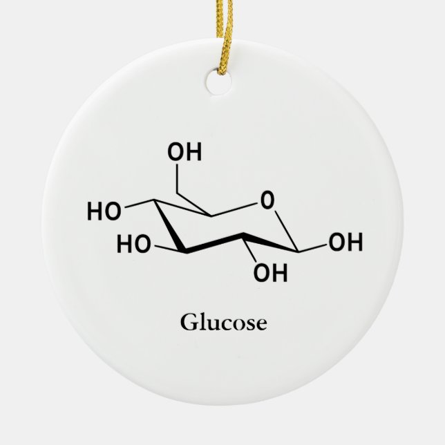 Ornement Rond En Céramique Glucose sucre Molécule Cool de chimie (Devant)