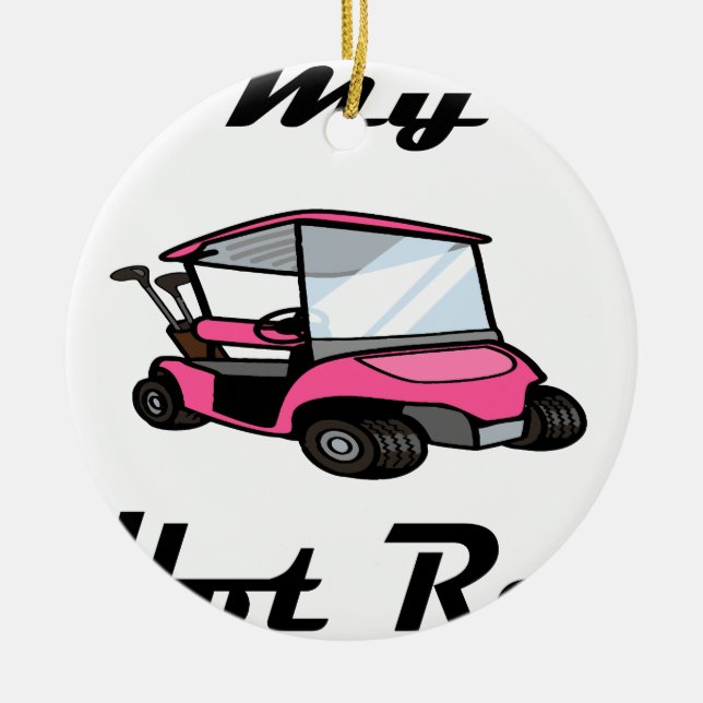Ornement Rond En Céramique golf cart3 (Devant)