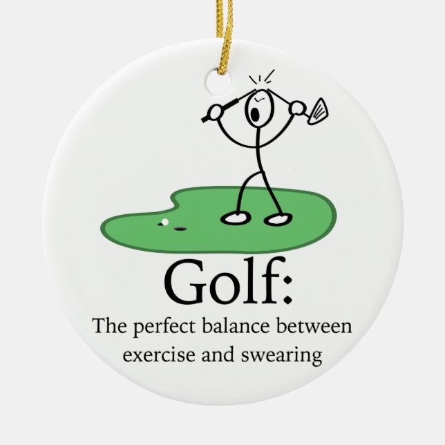 Ornement Rond En Céramique Golf : L'équilibre parfait (Devant)