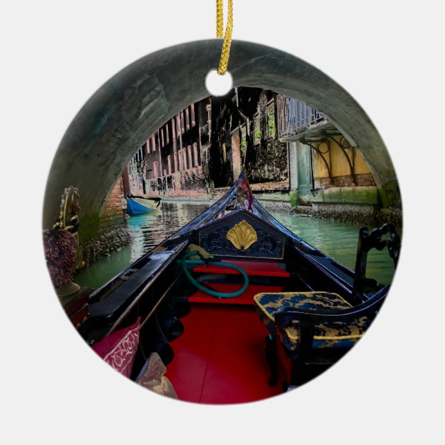 Ornement Rond En Céramique Gondole de La (Devant)