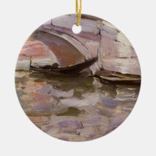 Ornement Rond En Céramique Gondoles par John Singer Sargent, Art Impressionni