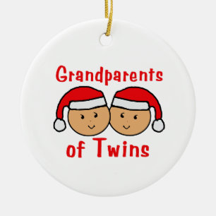 Ornement Rond En Céramique Grands-parents d'ornement de jumeaux