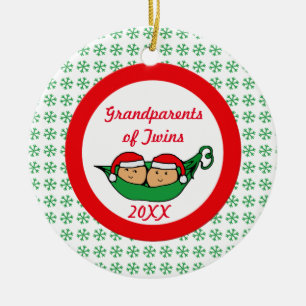 Ornement Rond En Céramique Grands-parents d'ornement de jumeaux
