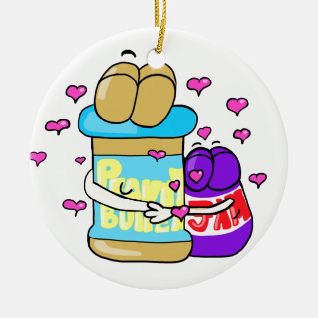Ornement Rond En Céramique Graphique de Pb&j Bestfreinds (Devant)