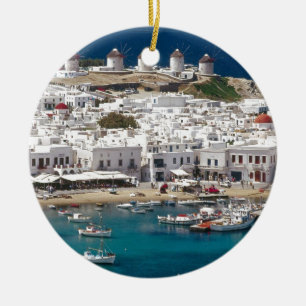Ornement Rond En Céramique Greece%20Mykonos-. [kan.k] JPG
