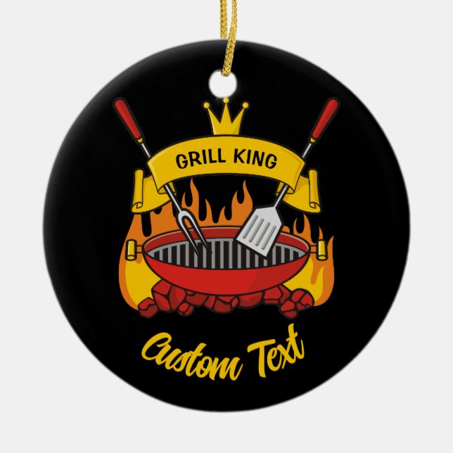 Ornement Rond En Céramique Grill King (Devant)