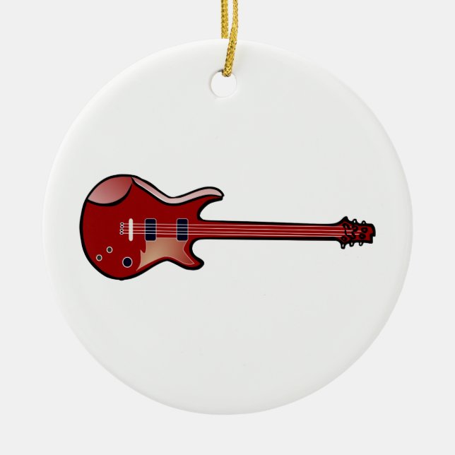 Ornement Rond En Céramique Guitare basse (Devant)