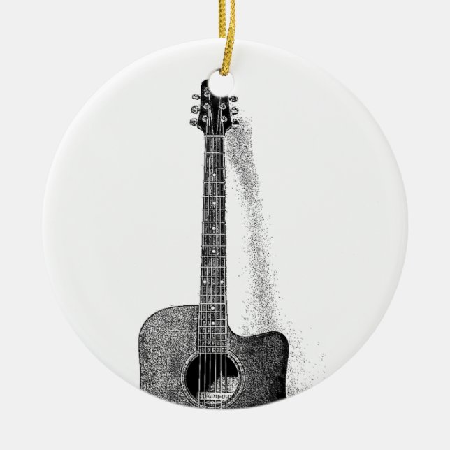 Ornement Rond En Céramique Guitare classique (Devant)