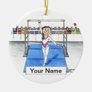 Ornement Rond En Céramique Gymnastique - Femme