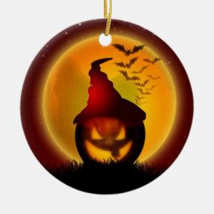 Ornement Rond En Céramique Halloween