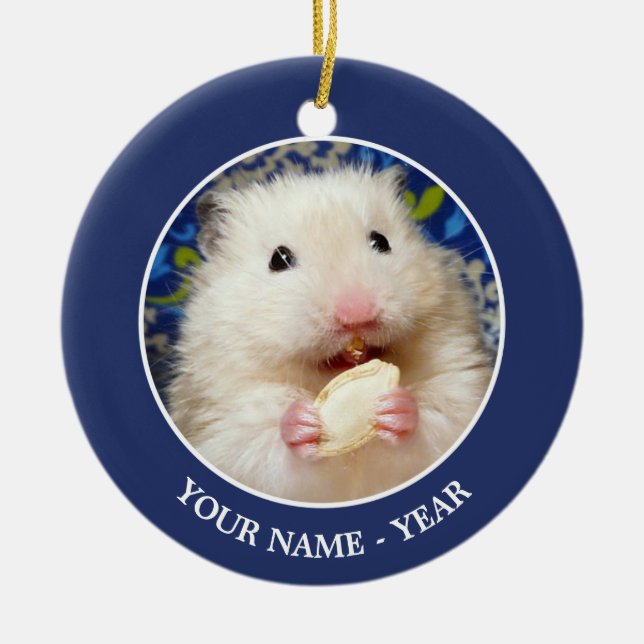 Ornement Rond En Céramique Hamster syrien en mousse Kokolinka (Devant)