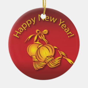 Ornement Rond En Céramique Happy Chinese New Year!
