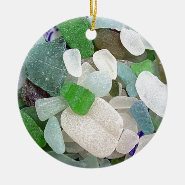 Ornement Rond En Céramique Hasard heureux de Seaglass (Devant)