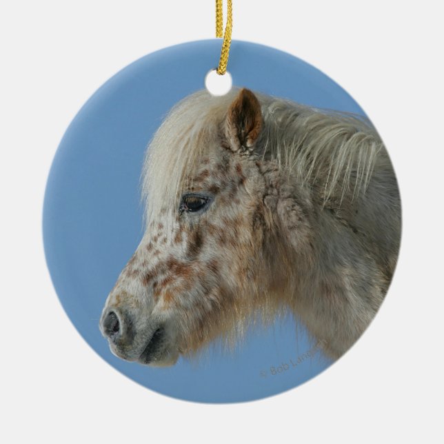 Ornement Rond En Céramique Headshot miniature de cheval (Devant)