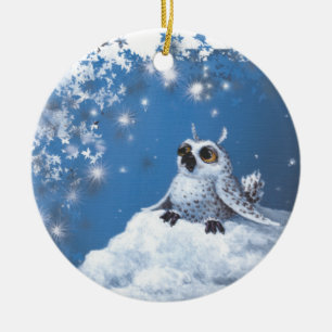 Ornement Rond En Céramique hibou