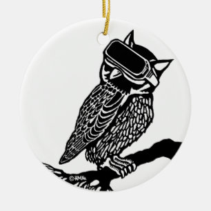Ornement Rond En Céramique Hibou de VR