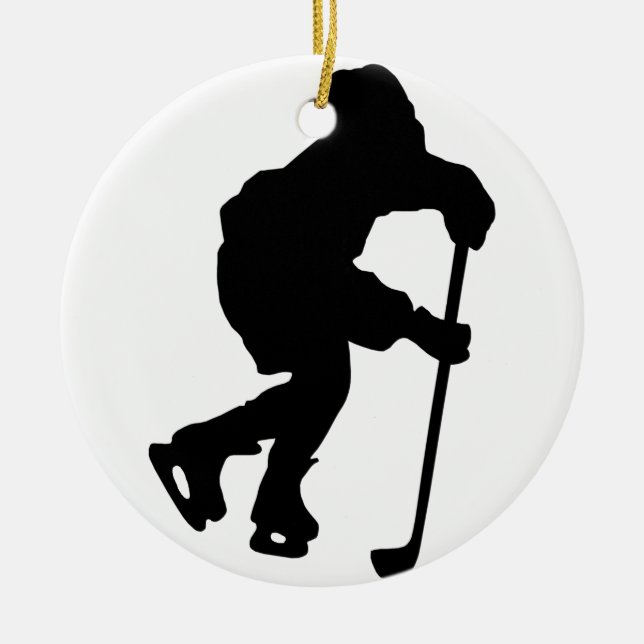 Ornement Rond En Céramique Hockey (Devant)