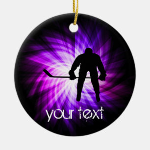 Ornement Rond En Céramique Hockey cool violet