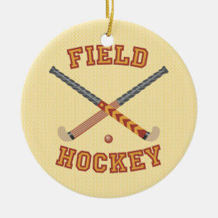 Ornement Rond En Céramique Hockey sur gazon