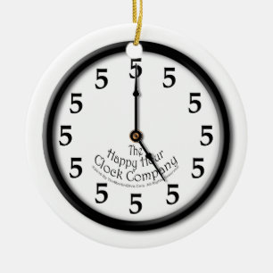 ORNEMENT ROND EN CÉRAMIQUE HORLOGE À CINQ HEURES
