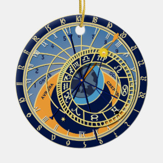 Ornement Rond En Céramique Horloge astrologique de Prague