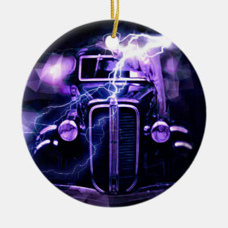 Ornement Rond En Céramique Hot rod