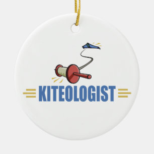 Ornement Rond En Céramique Humorous Kite Flying