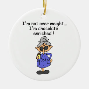 Ornement Rond En Céramique Humour enrichi par chocolat