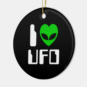 Ornement Rond En Céramique I Alien Heart UFO