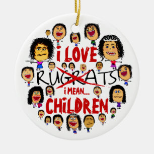 Ornement Rond En Céramique I Love All Children Cartoon