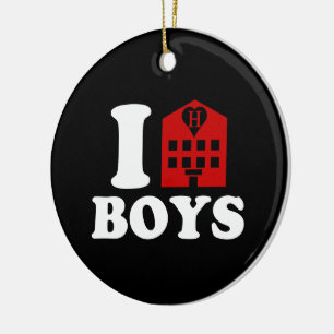 Ornement Rond En Céramique I Love Hotel Boys
