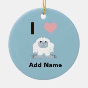 Ornement Rond En Céramique I monstre mignon de neige de bande dessinée de
