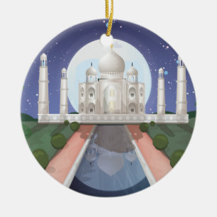 Ornement Rond En Céramique icône logo monde indien affiche voyage