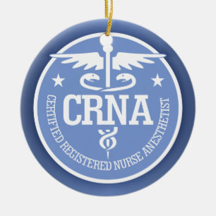 Ornement Rond En Céramique Idées de cadeau du caducée CRNA